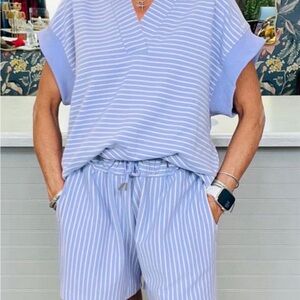 Scarlett Light Blue Striped Blouse